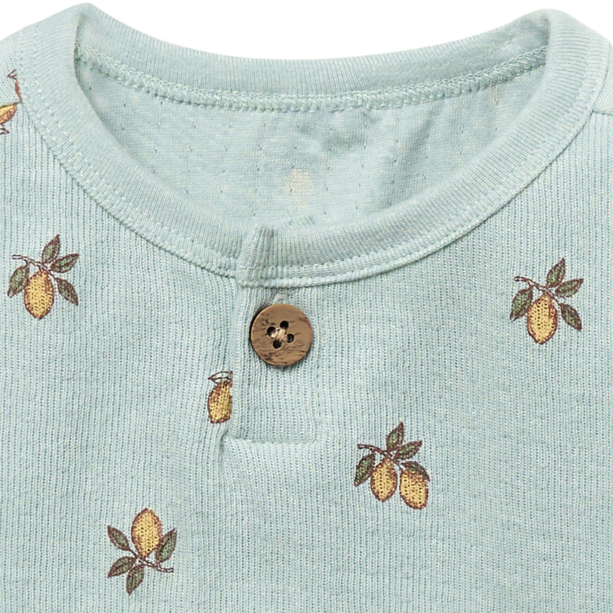 Baby Boys Lt Sky Lemon Henley Drop Shoulder Top Tops Modern Moments™ by Gerber® 