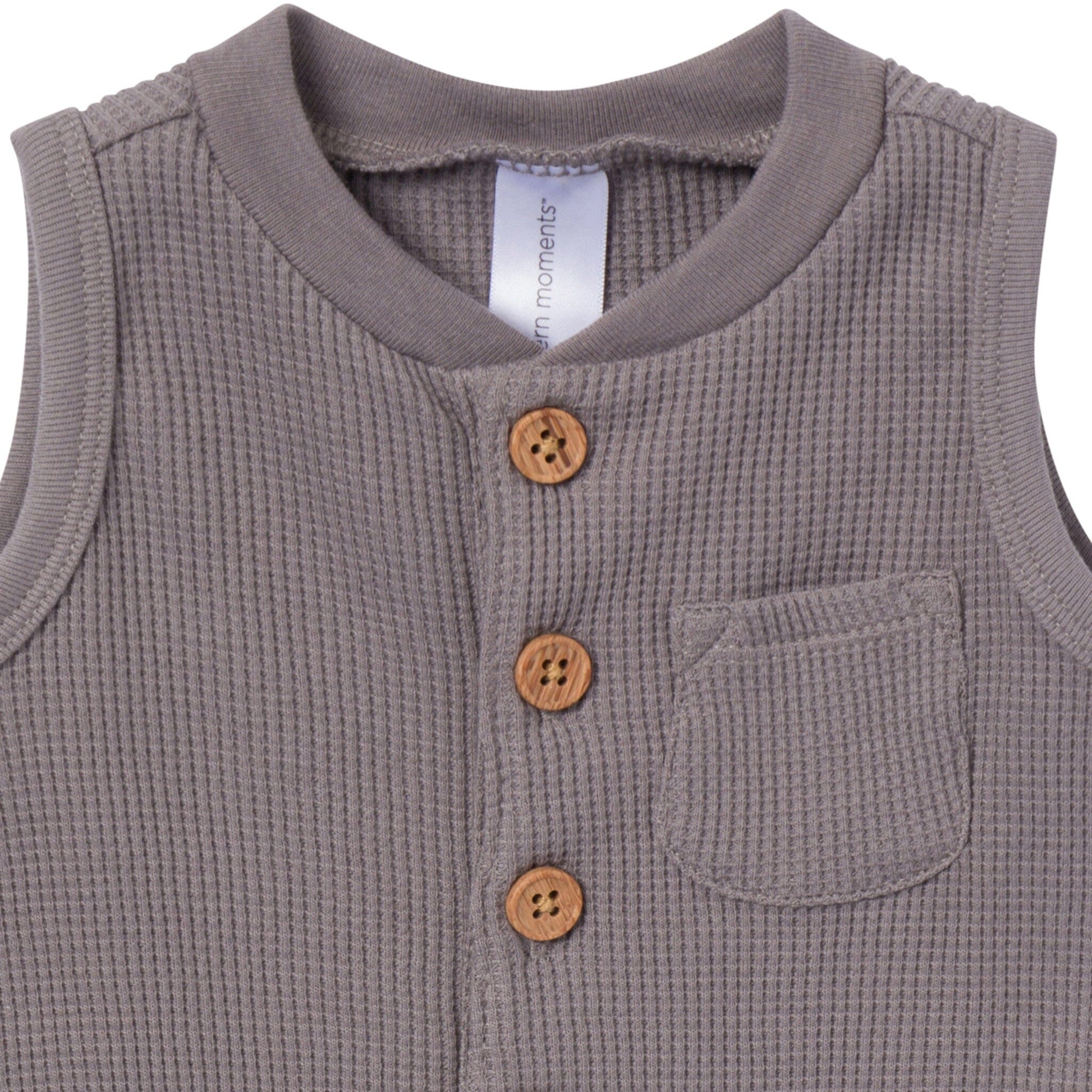 Baby Boys Medium Grey Sleeveless Romper rompers Modern Moments™ by Gerber® 