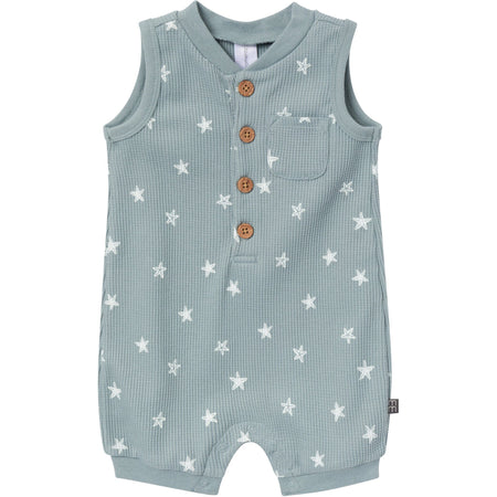 Baby Boys Teal Starfish Sleeveless Romper