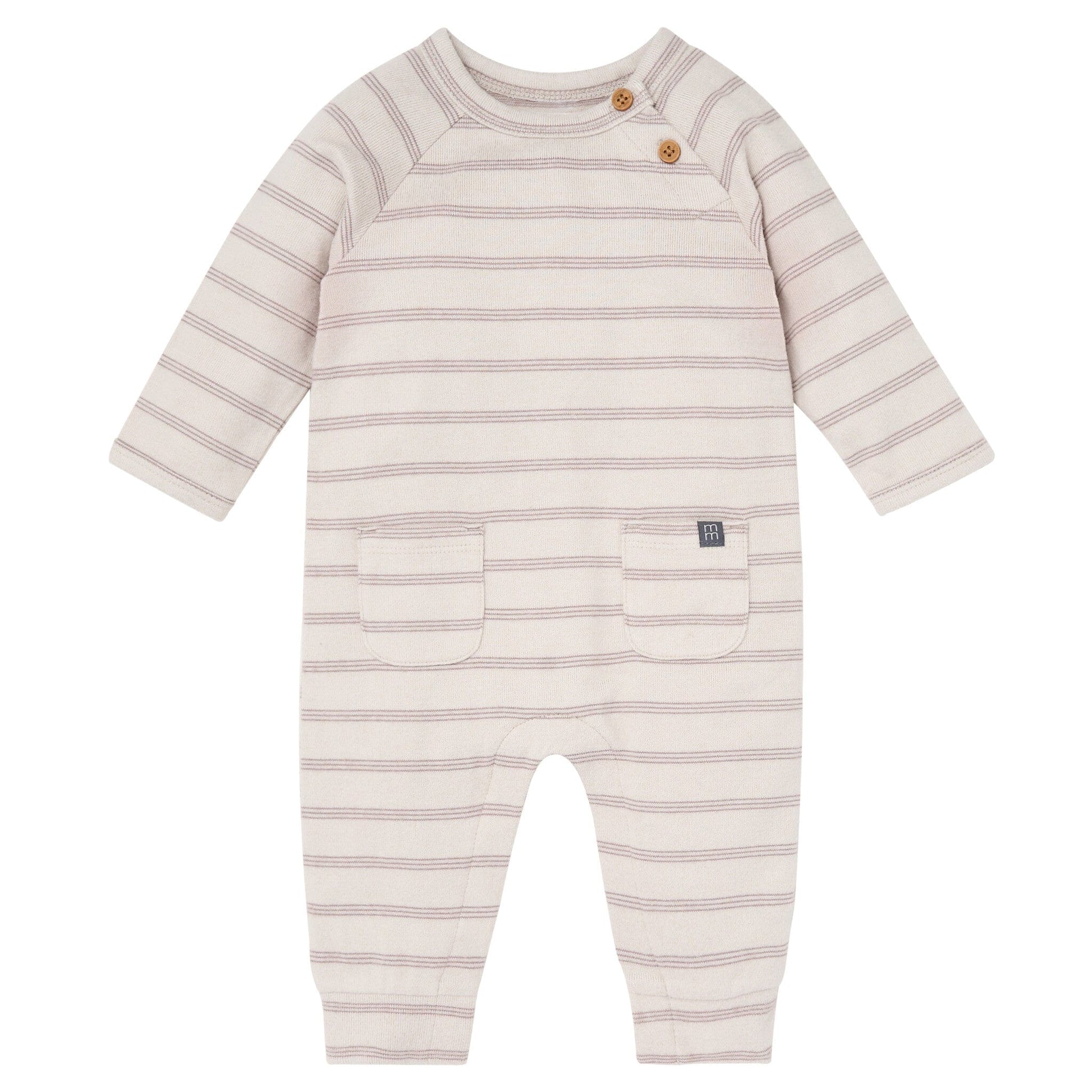 Baby Boys Oatmeal Heather Raglan Sleeve & Long Leg Romper Rompers Modern Moments™ by Gerber® 