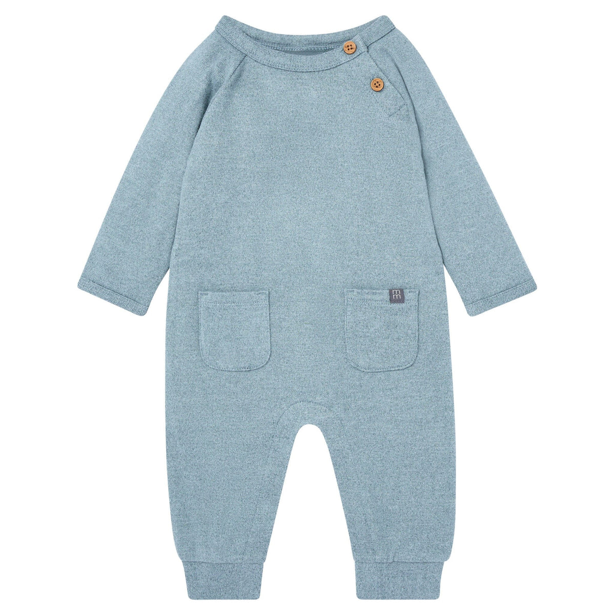 Baby Boys Teal Heather Raglan Sleeve & Long Leg Romper Rompers Modern Moments™ by Gerber® 