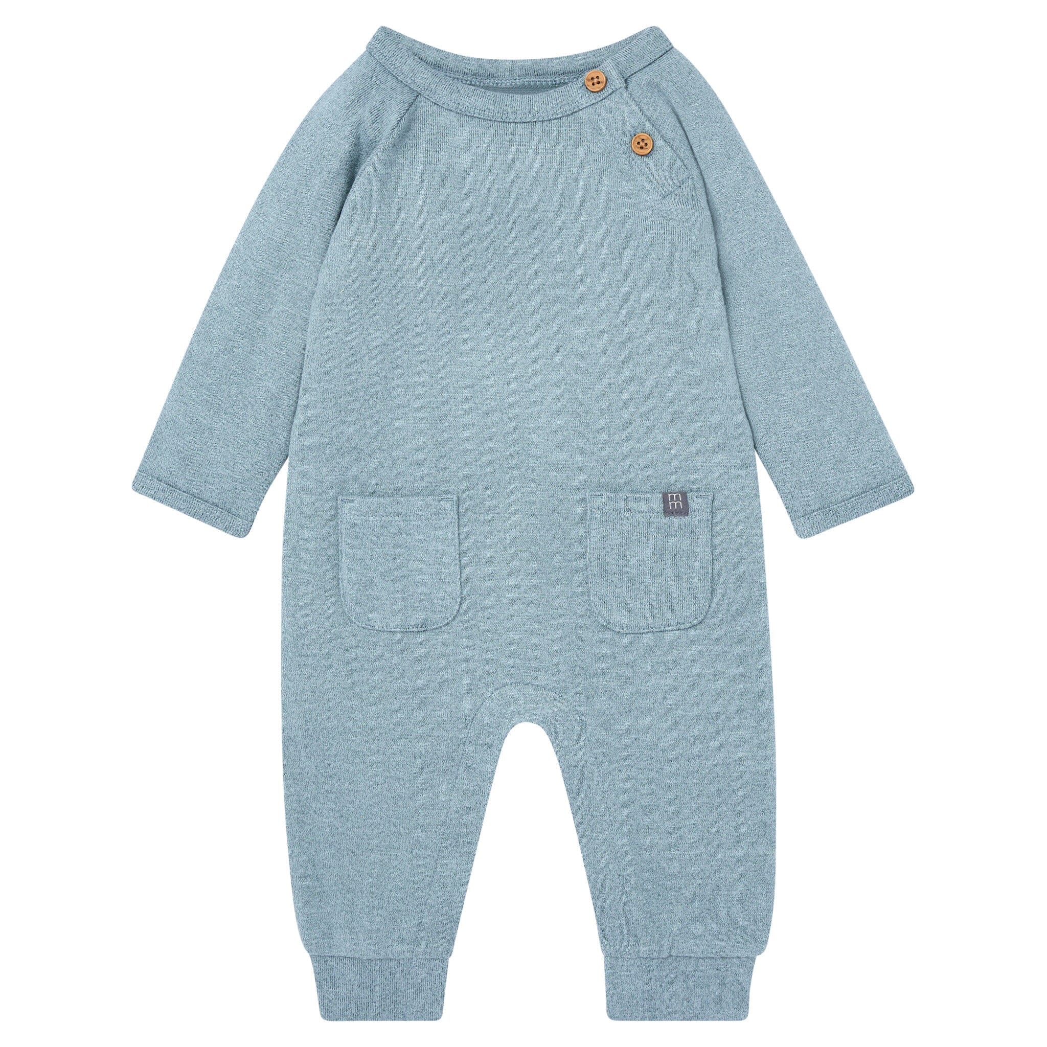 Baby Boys Teal Heather Raglan Sleeve & Long Leg Romper Rompers Modern Moments™ by Gerber® 