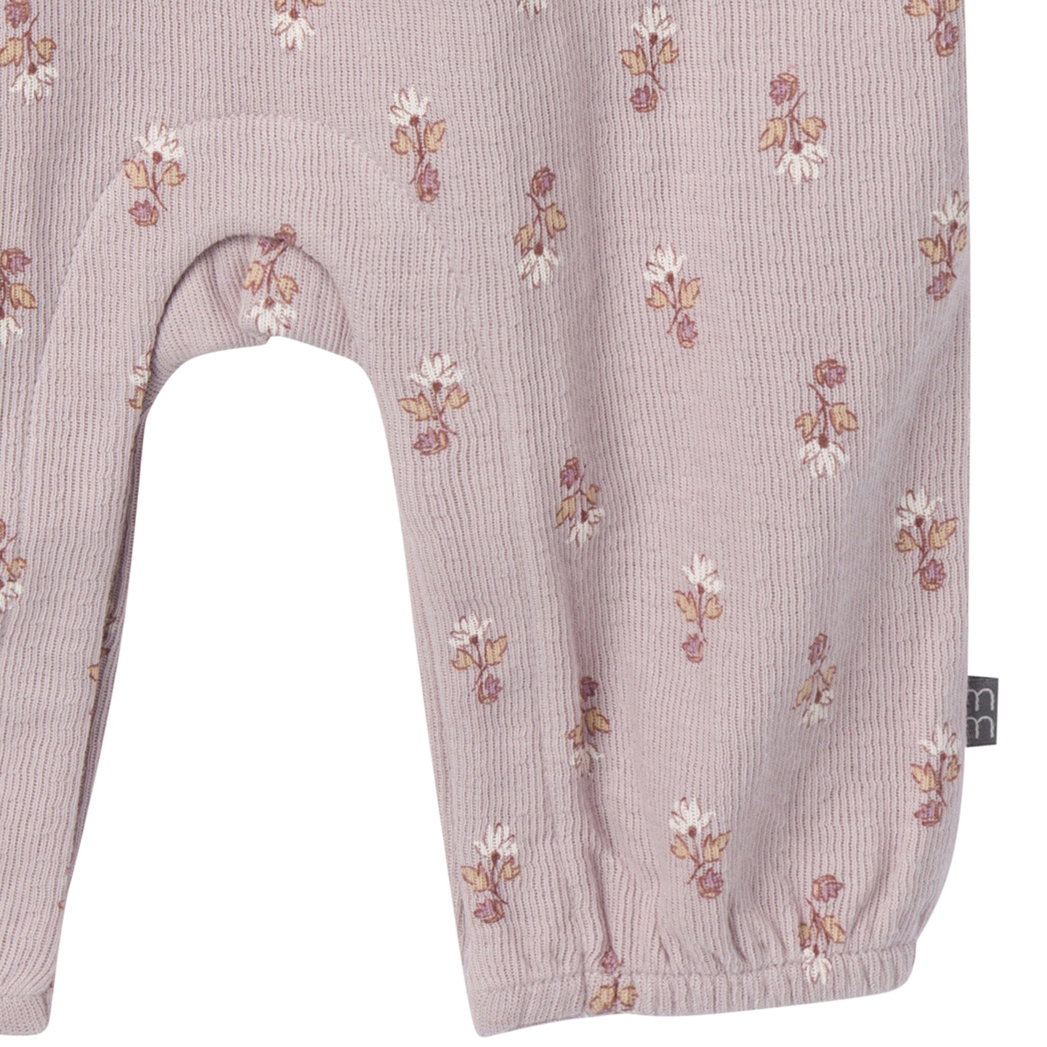 Baby Girls Light Lilac Stamp Fleur Ruffles Long Leg Romper