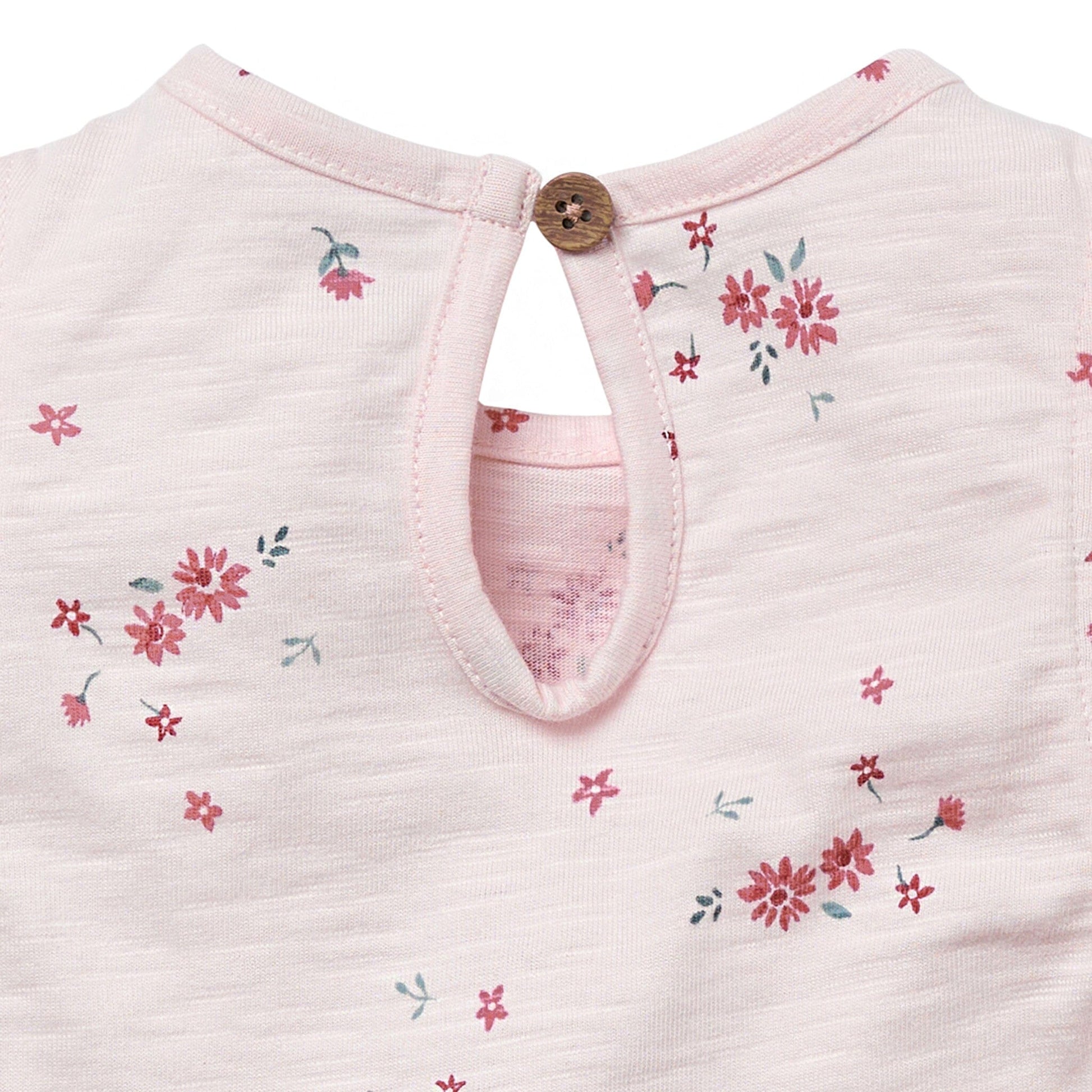 Baby Girls Lt Pink Floral Ruffle Sleeve Top Tops Modern Moments™ by Gerber® 