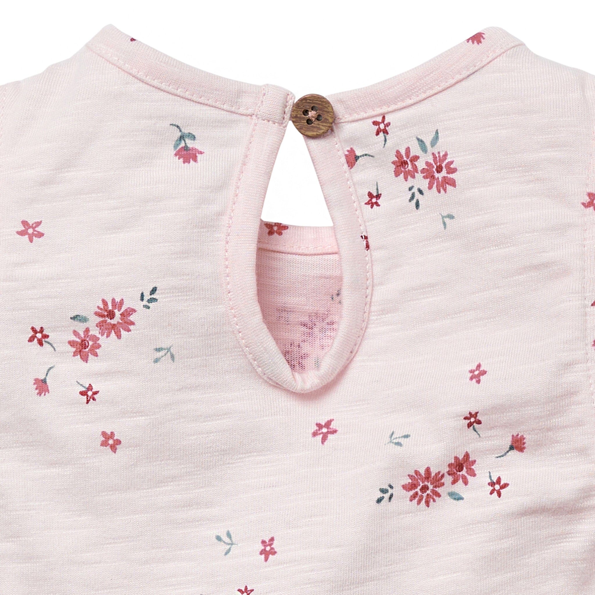 Baby Girls Lt Pink Floral Ruffle Sleeve Top Tops Modern Moments™ by Gerber® 