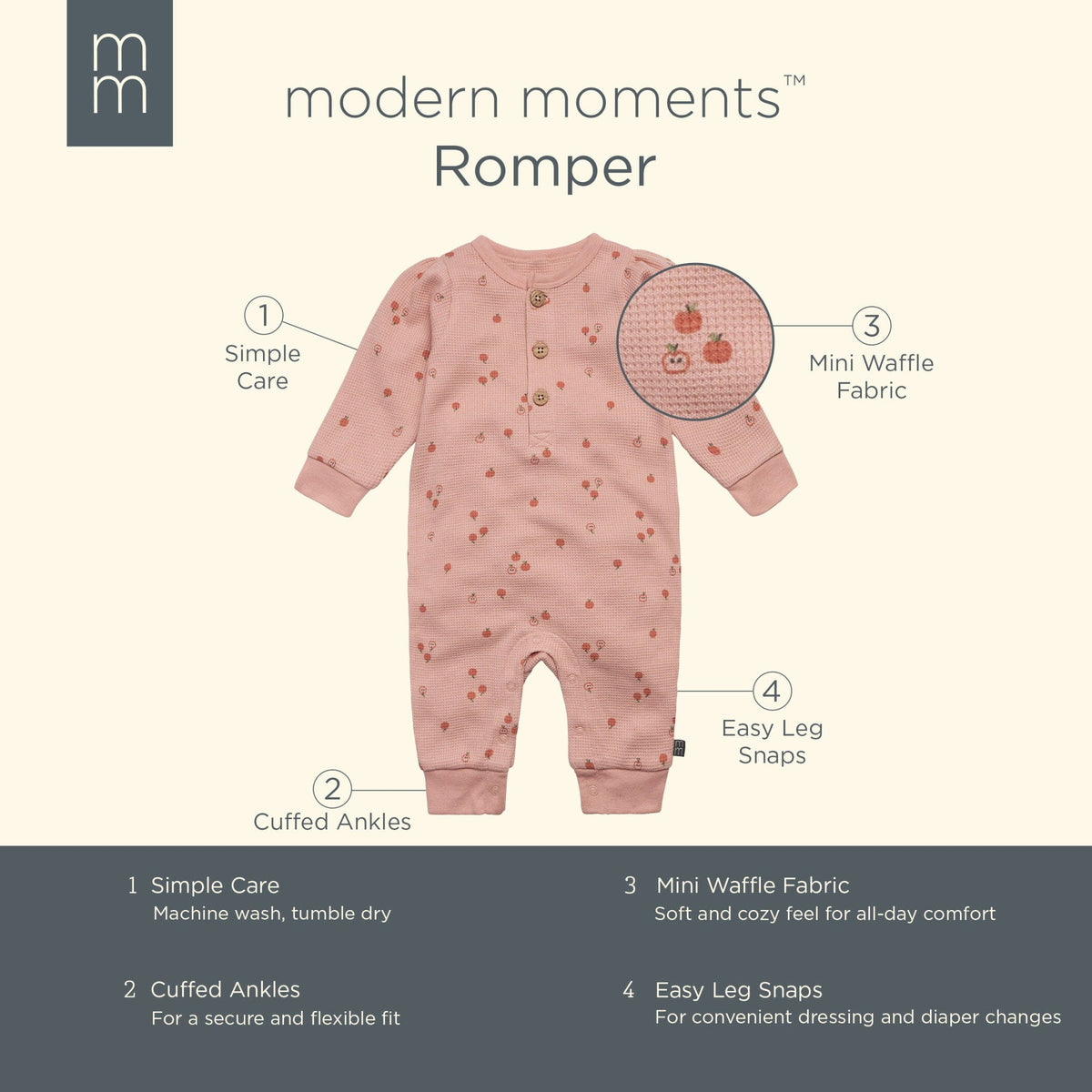 Baby Girls Little Apples Romper