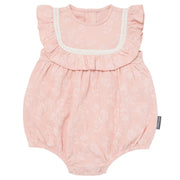 Baby Girls Rose 2-Tone Floral Ruffle Bubble Romper