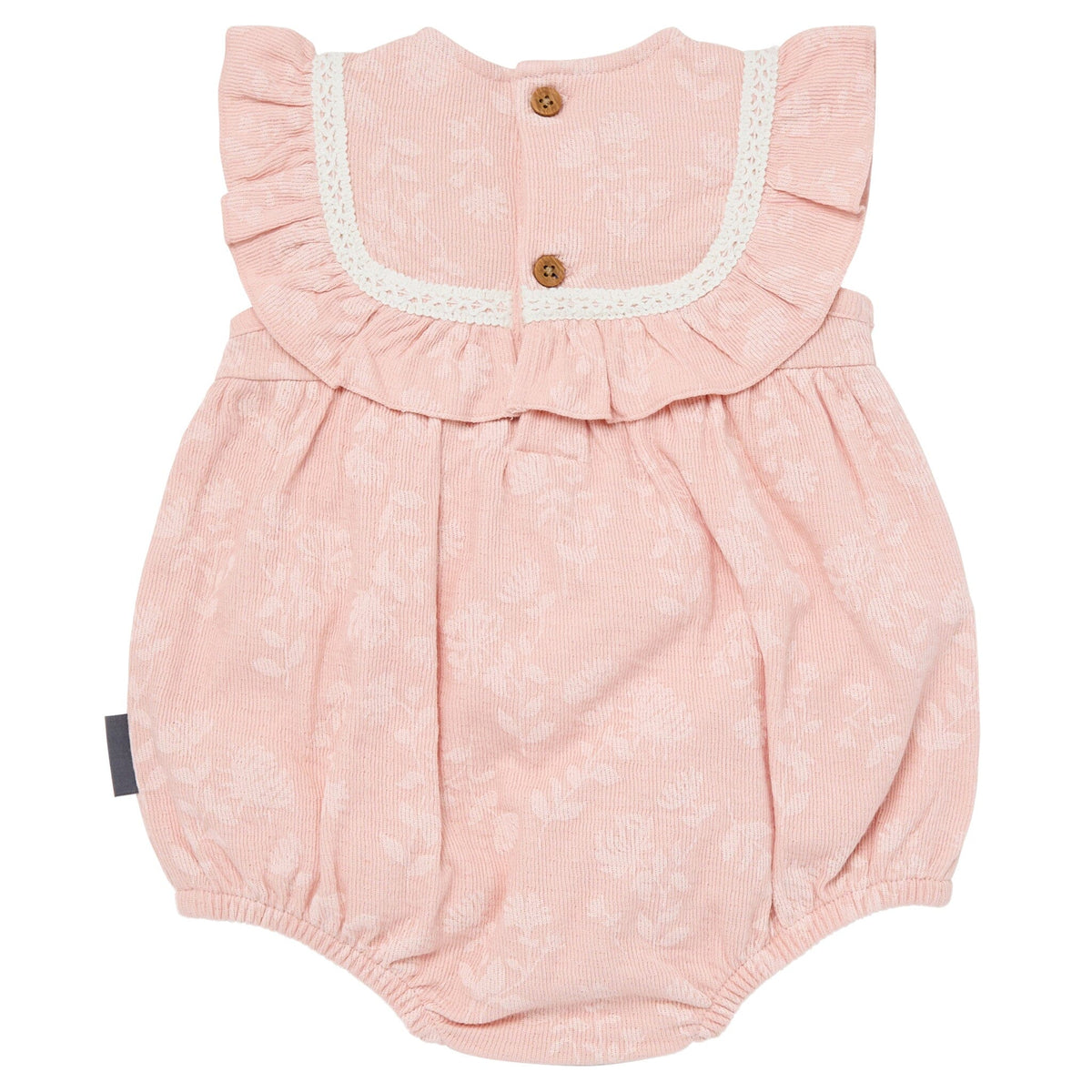 Baby Girls Rose 2-Tone Floral Ruffle Bubble Romper