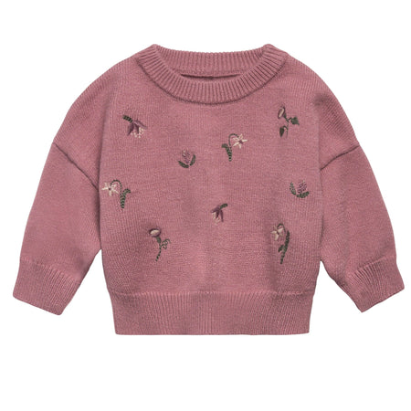 Baby Girls Rose Floral Embroidered Viscose Sweater