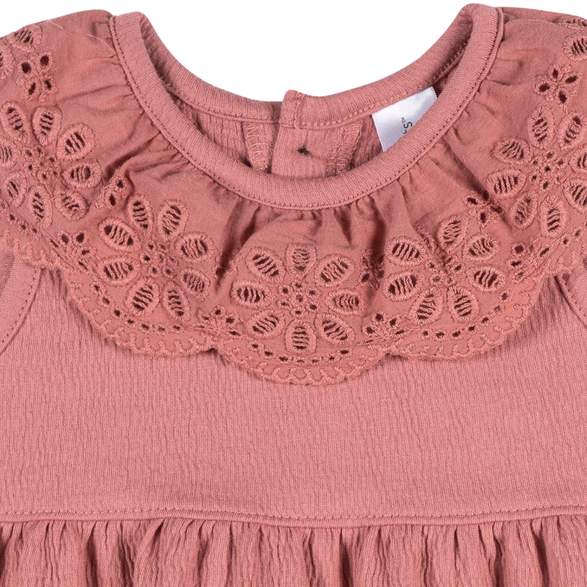 Baby Girls Dusty Rose Lace Ruffle Bubble Romper Rompers Modern Moments™ by Gerber® 