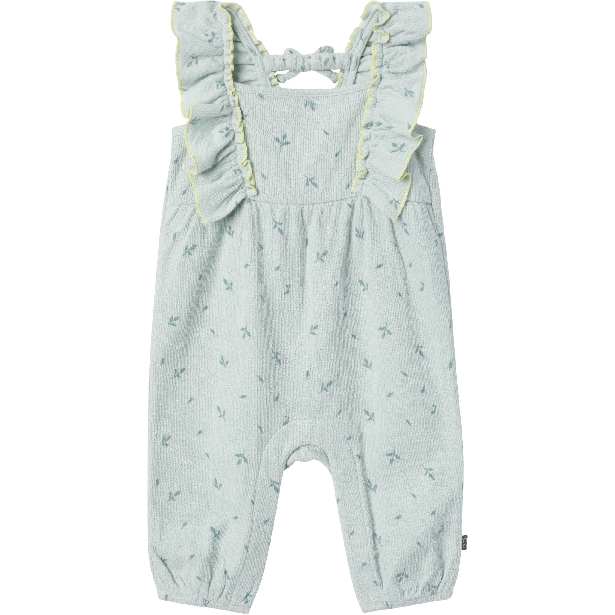 Baby Girls Sky Leaves Ruffles Long Leg Romper