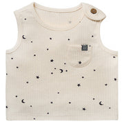 Baby Neutral Lt Beige Moon Stars Tank Top With Pocket Tops Modern Moments™ by Gerber® 
