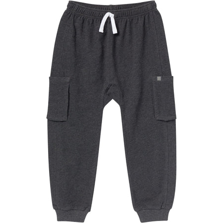 Boys Charcoal Gray Cargo Pocket Sweatpants