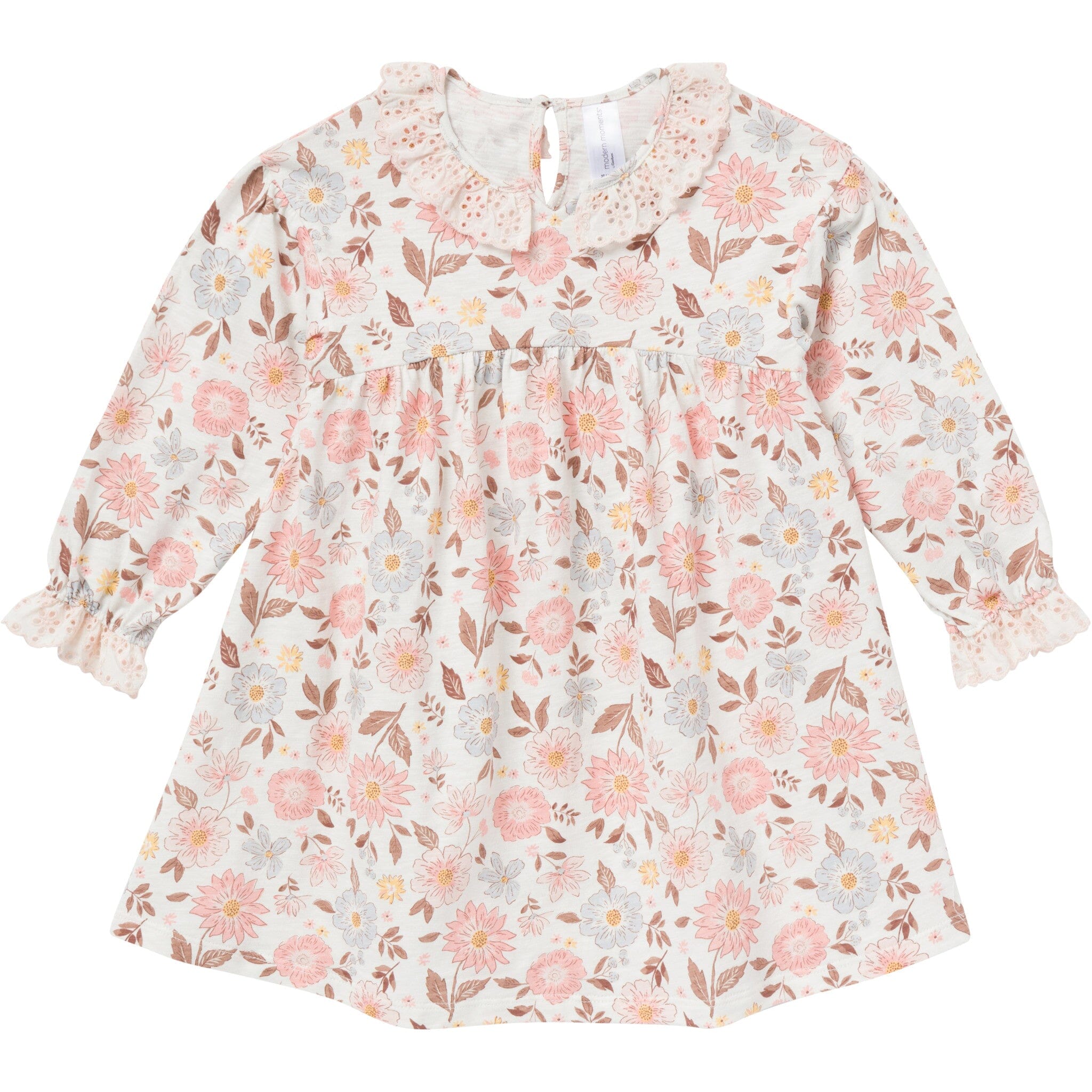 Baby Girls Fall Floral Neck Ruffle Dress Dresses Modern Moments™ by Gerber® 