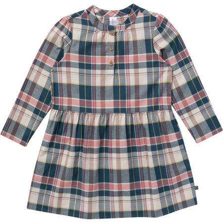 Girls Orion Blue Plaid Collared Dress