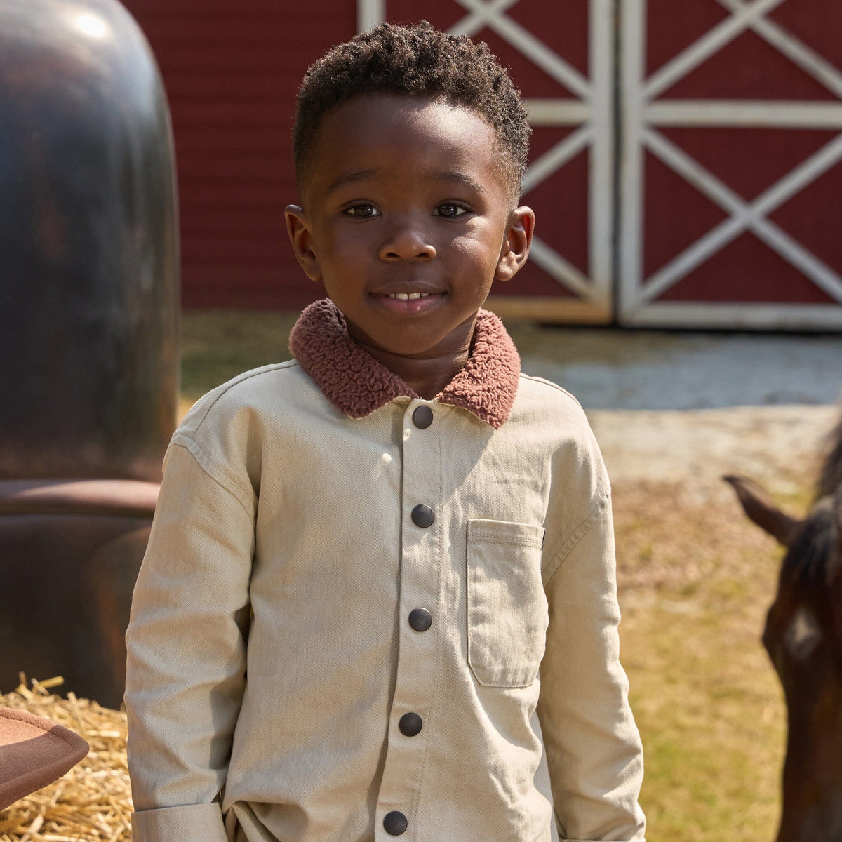 Baby Boys Oyster Herringbone Shacket Outerwear Gerber® 