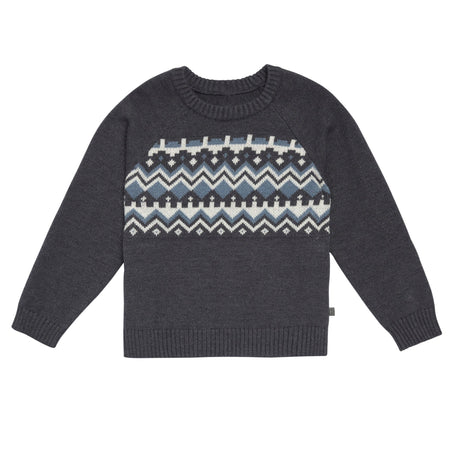 Infant & Toddler Boys Dark Grey Heather Fair Isle Viscose Sweater