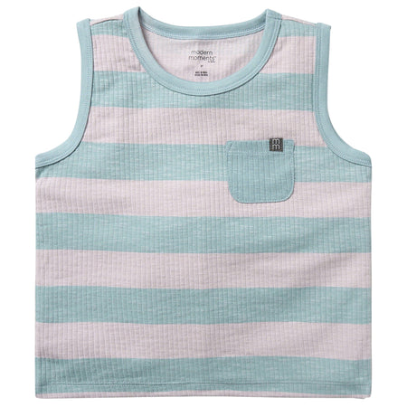 Infant & Toddler Boys Teal Stripe Tank Top