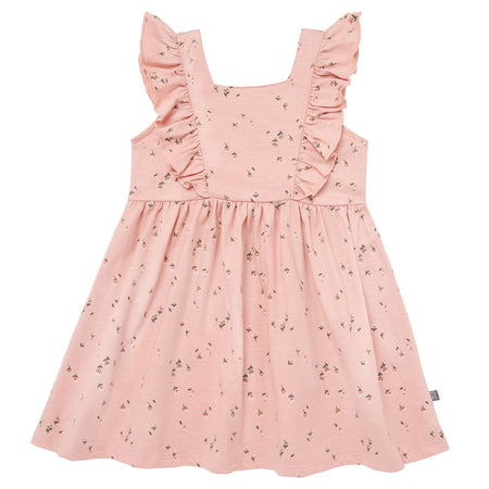 Infant & Toddler Girls Rose Tulips Bow Back Dress