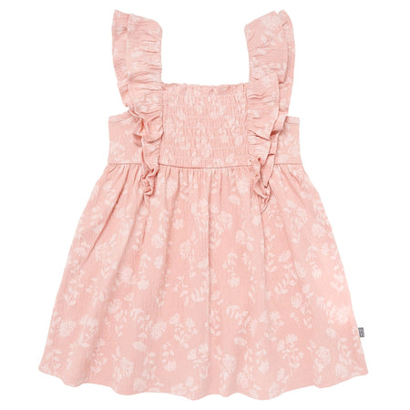 Infant & Toddler Girls Rose Wild Flowers Smocked Ruffle Dress