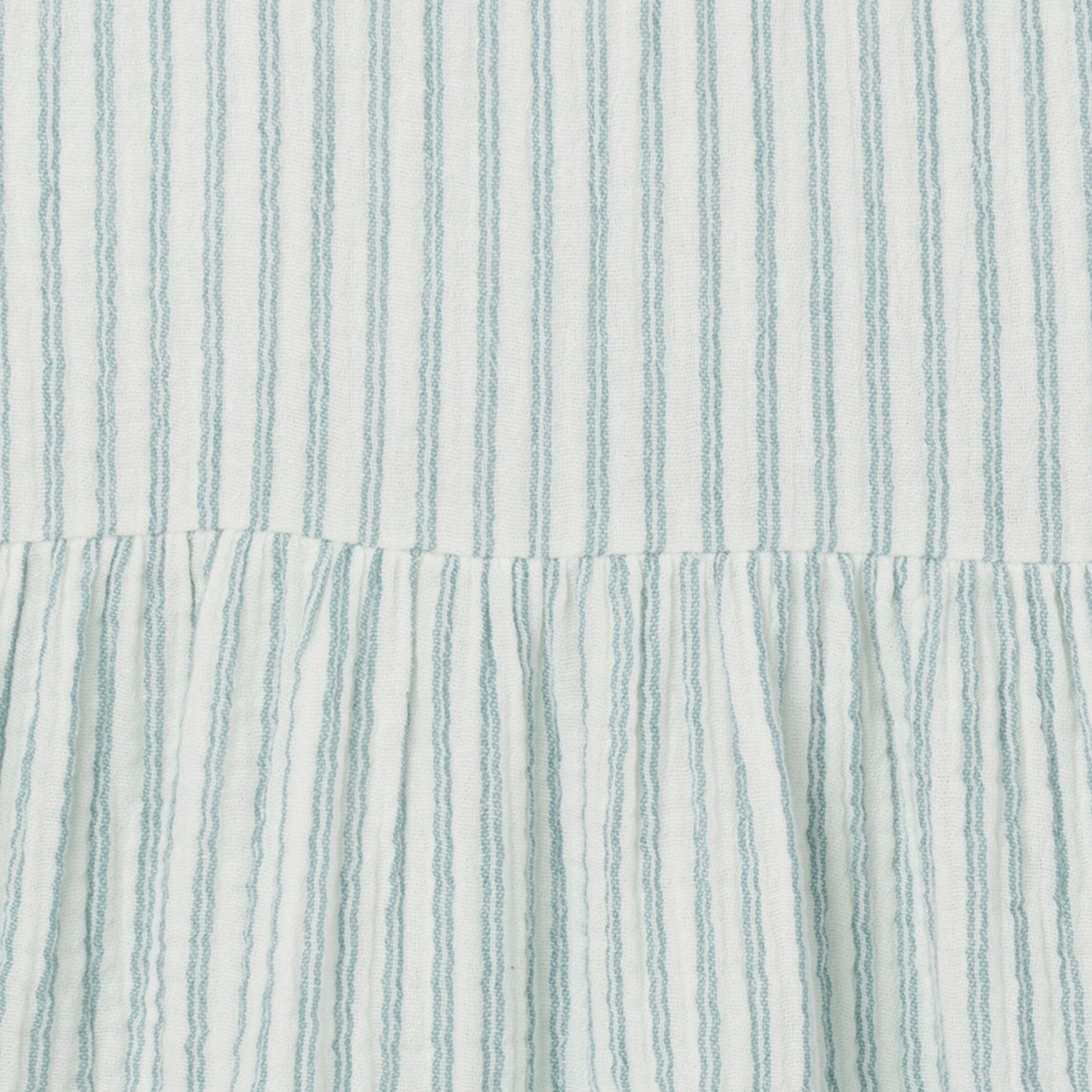 Infant & Baby Girls Teal Stripe Gauze Dress