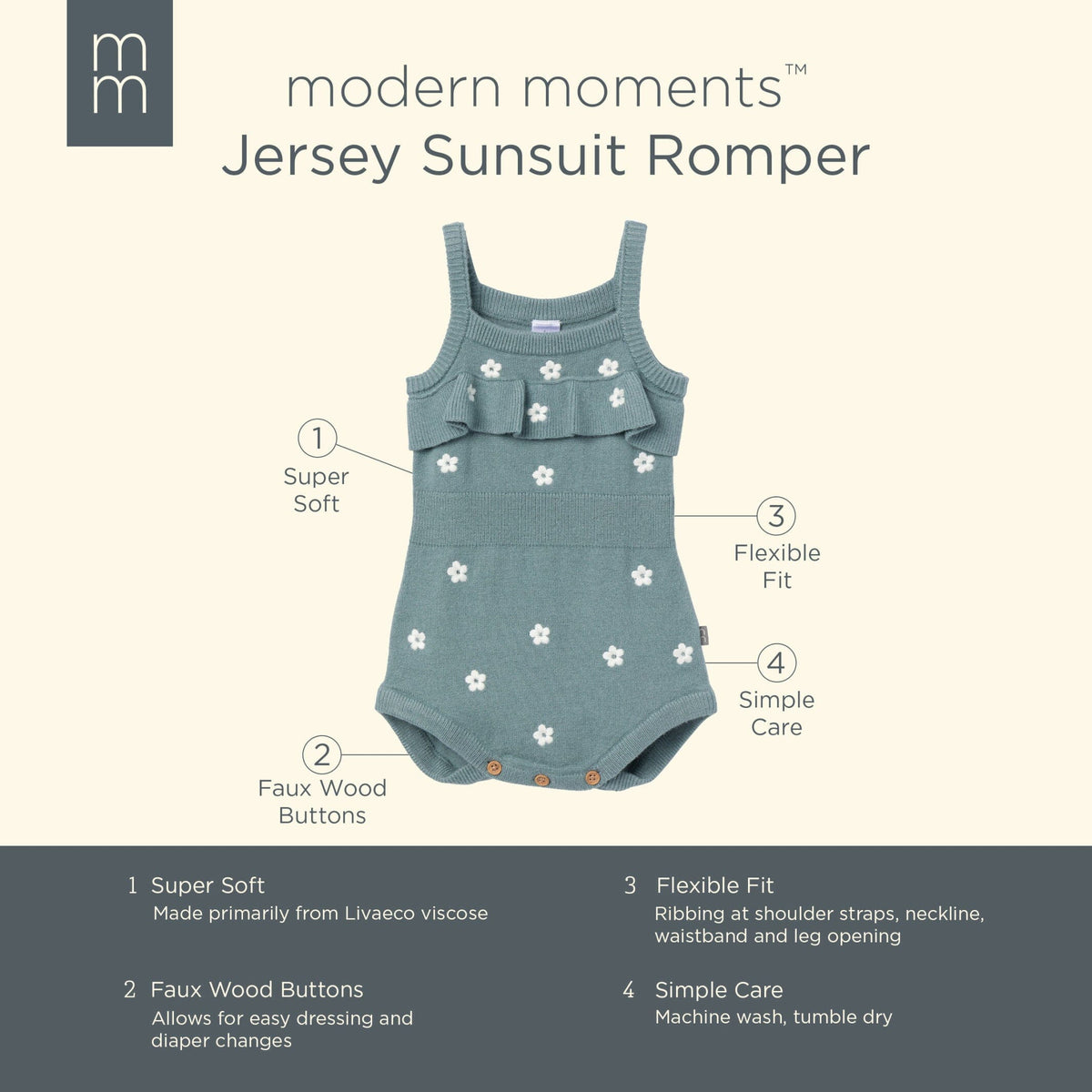 Baby & Toddler Girls Teal Jersey Sunsuit