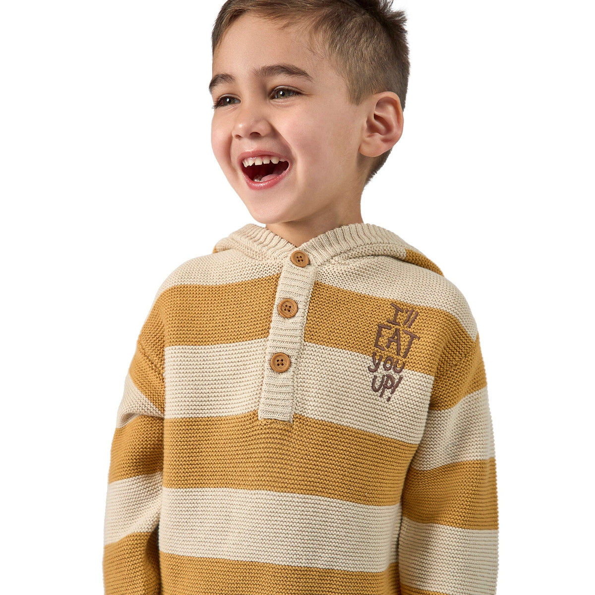 Infant & Toddler Neutral Yellow Stripe Where The Wild Things Are Hooded Sweater Outerwear Modern Moments™ by Gerber® 