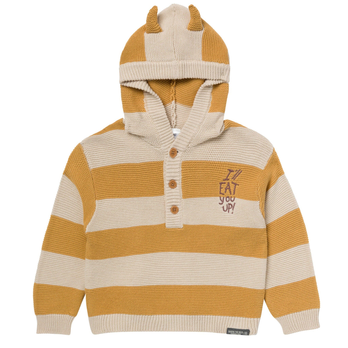 Infant & Toddler Neutral Yellow Stripe Where The Wild Things Are Hooded Sweater Outerwear Modern Moments™ by Gerber® 
