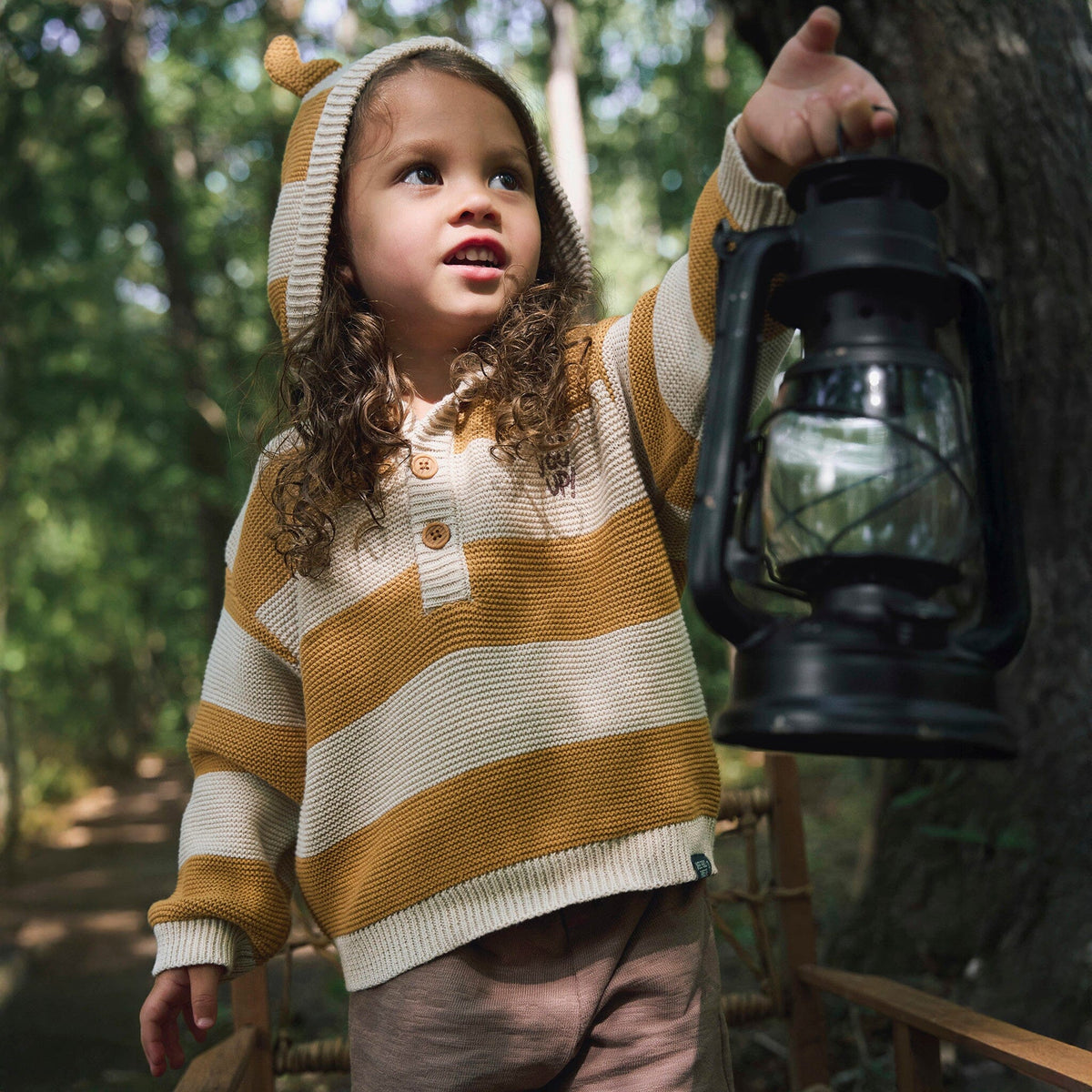 Infant & Toddler Neutral Yellow Stripe Where The Wild Things Are Hooded Sweater Outerwear Modern Moments™ by Gerber® 