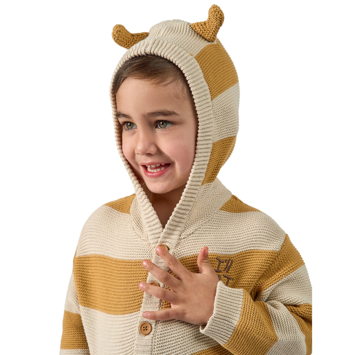 Infant & Toddler Neutral Yellow Stripe Where The Wild Things Are Hooded Sweater Outerwear Modern Moments™ by Gerber® 