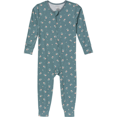 2-Pack Baby & Toddler Girls Teal Rose Viscose Snug Fit Footless Pajamas