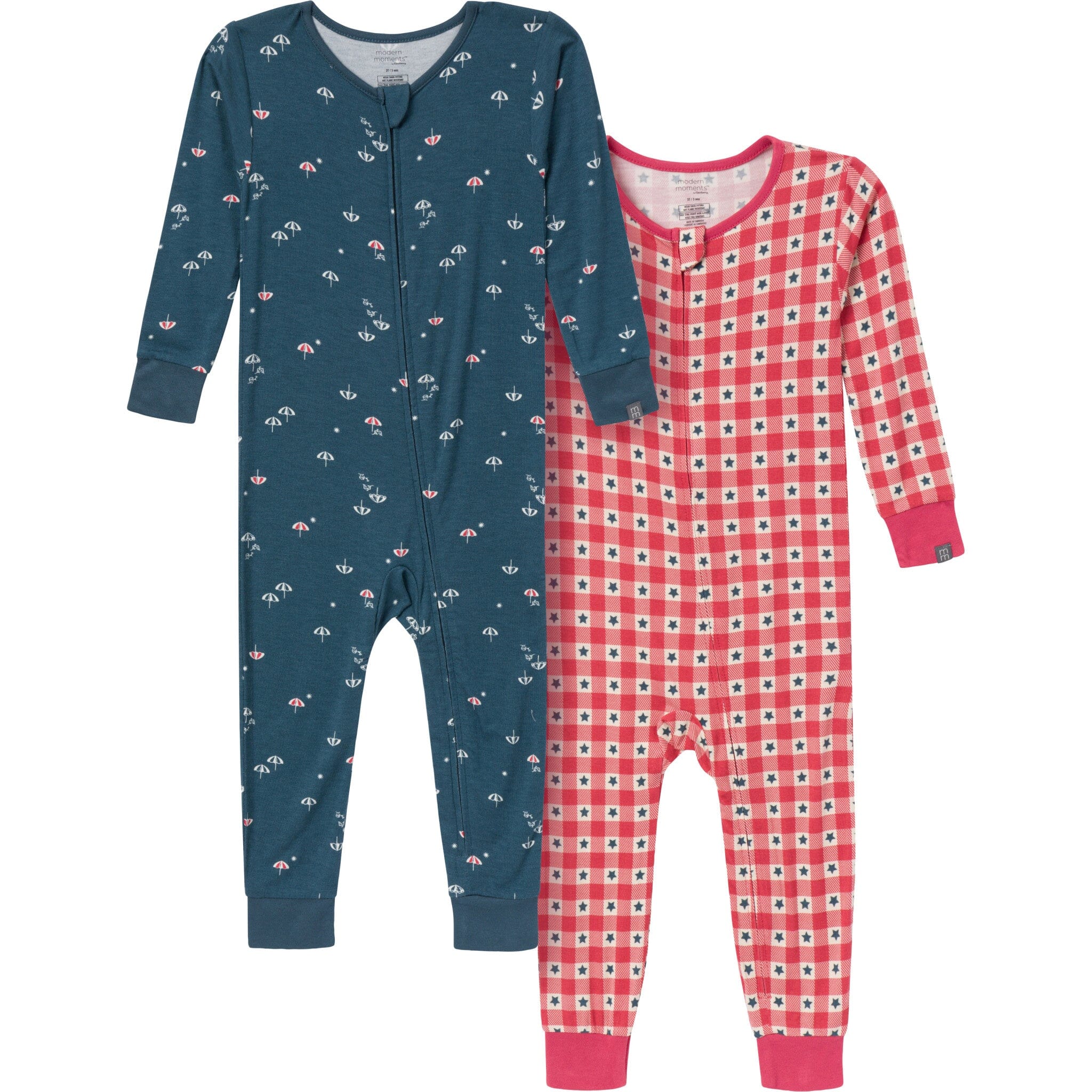 2-Pack Baby & Toddler Neutral Blue Umbrella Tight Fitting Footless Pajamas sleepwear Modern Moments™ by Gerber® 