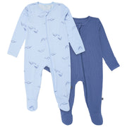 2-Pack Baby Boys Light Blue Whale Sleep 'N Play With Mittens sleepwear Modern Moments™ by Gerber® 