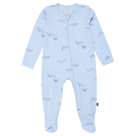 2-Pack Baby Boys Light Blue Whale Sleep 'N Plays With Mitten Cuffs