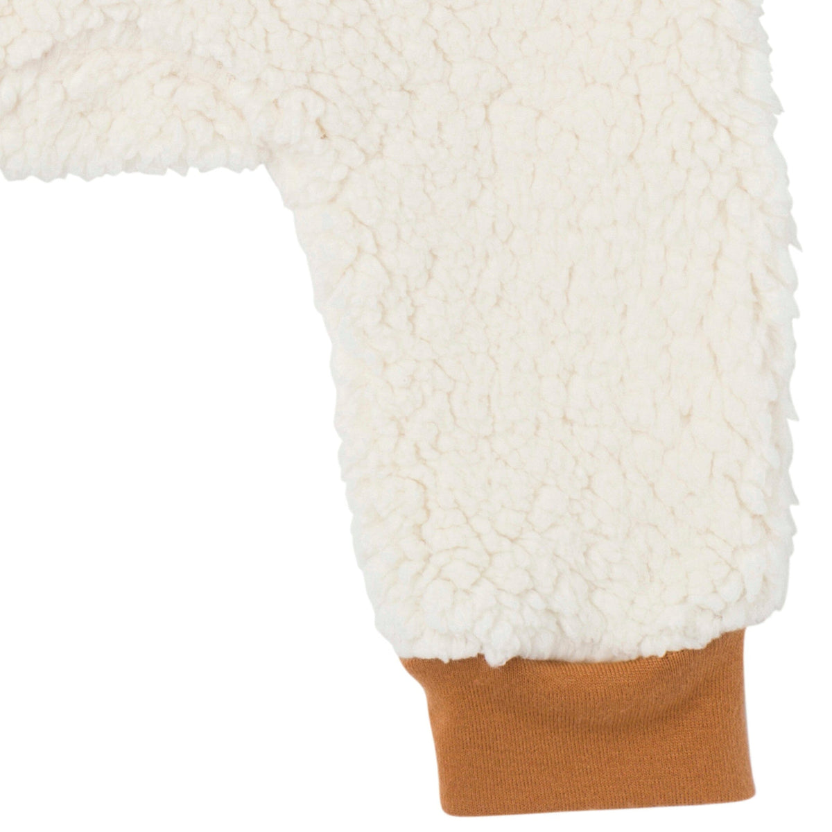 2-Piece Baby Girls Ivory Sherpa Drop Shoulder Top With Pants
