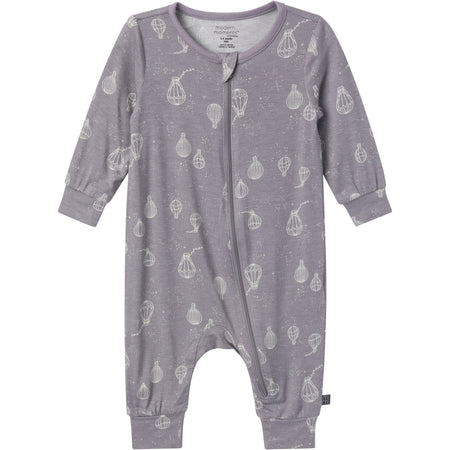 2-Pack Baby Neutral Hot Air Balloon Zip Front Viscose Rompers