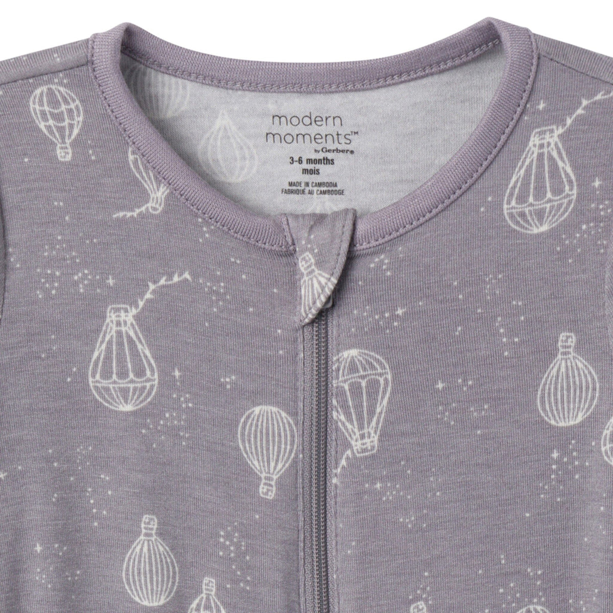 2-Pack Baby Neutral Silver Hot Air Ballon Footless Coveralls