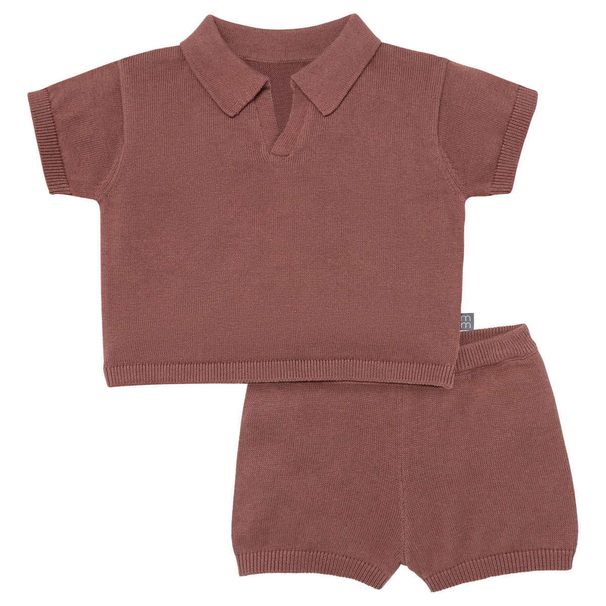 2-Piece Baby Boys Brown Johnny Collar Sweater Knit Set outfits Modern Moments™ by Gerber® 