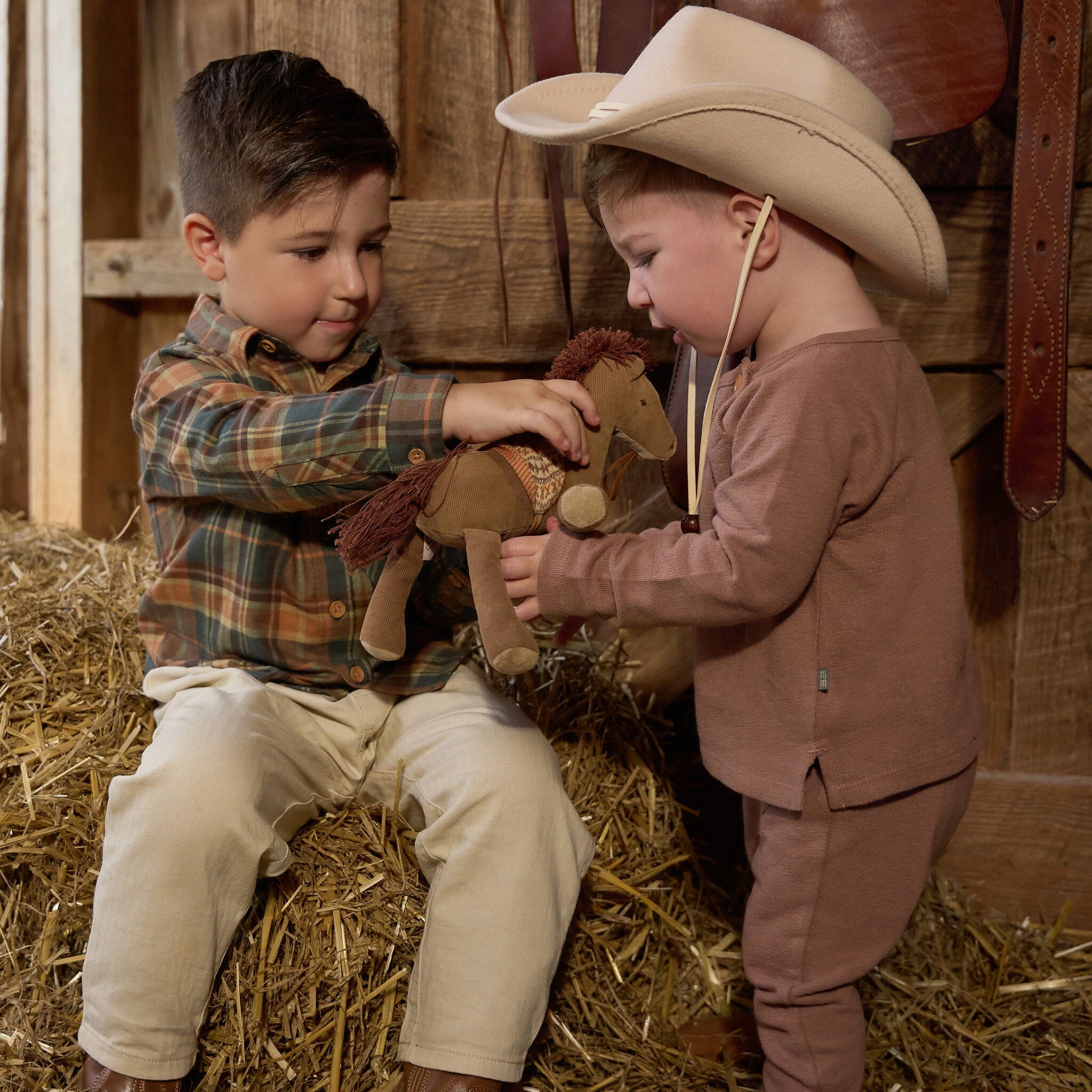 2-Piece Baby Boys Brown Raglan Top and Pant Set Outfits & Sets Gerber® 