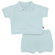 2-Piece Baby Boys Light Sky Johnny Collar Sweater Knit Set outfits Modern Moments™ by Gerber® 