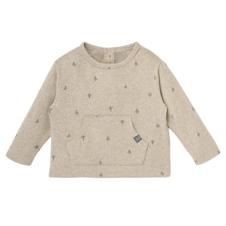 2-Piece Baby Boys Olive Cactus Hacci Top and Pants Set