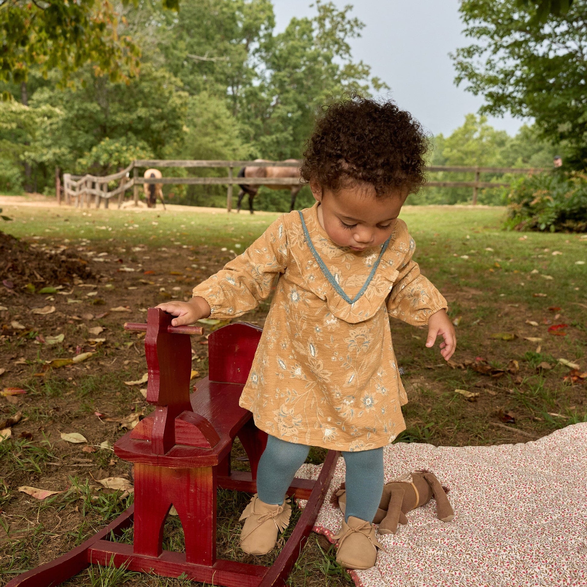 2-Piece Baby Girls Apple Cinnamon Floral Dress and Tights Set Dresses Gerber® 