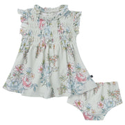 2-Piece Baby Girls Blue Flower Smocked Dress and Diaper Cover Dresses Modern Moments™ by Gerber® 