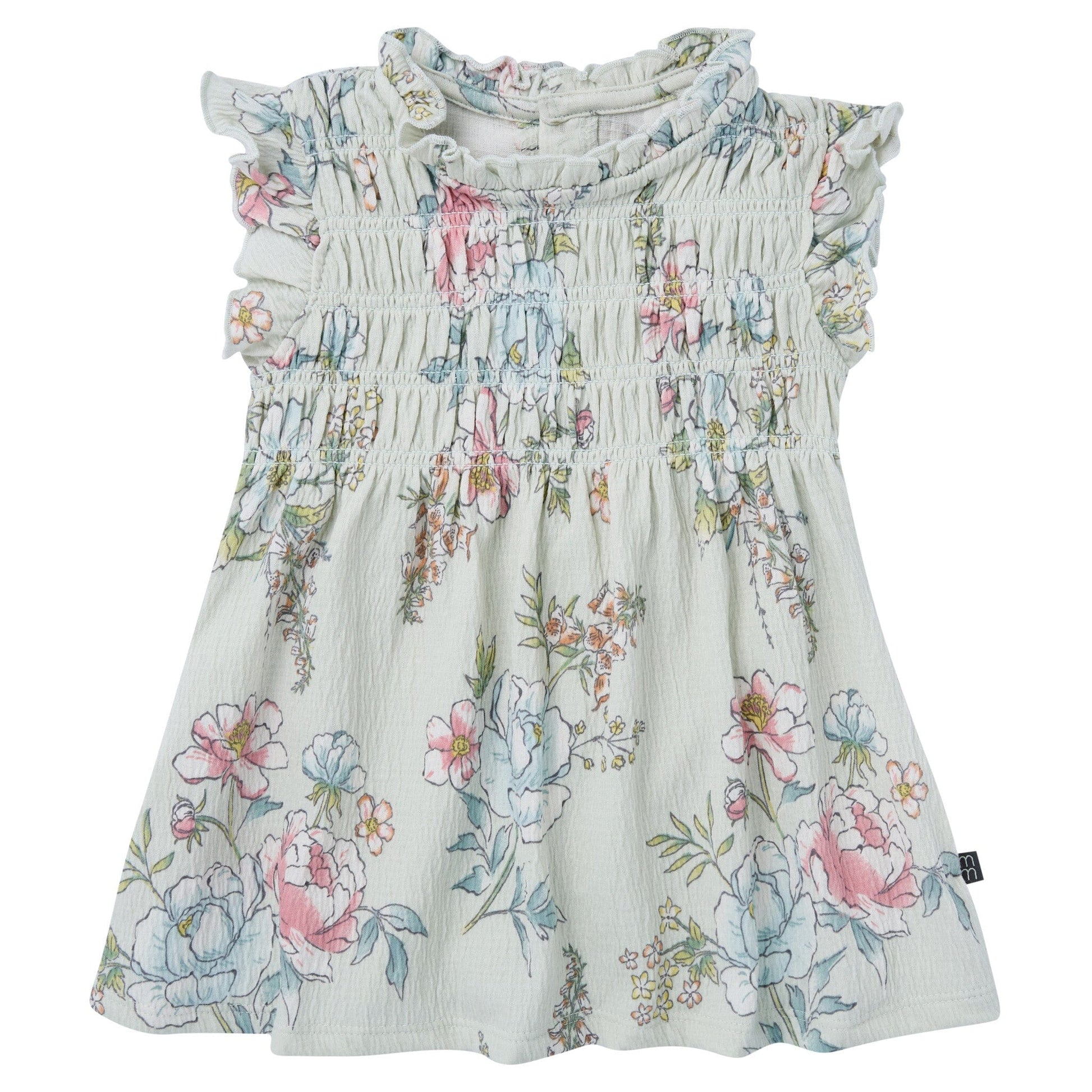 2-Piece Baby Girls Blue Flower Smocked Dress and Diaper Cover Dresses Modern Moments™ by Gerber® 