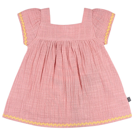 2-Piece Baby Girls Rose Pink Dress and Diaper Cover