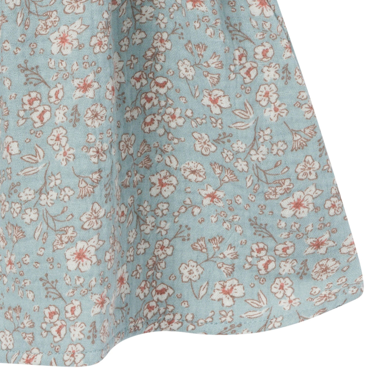 2-Piece Baby Girls Medium Teal Ditsy Puffled Sleeve Dress and Diaper Cover Set