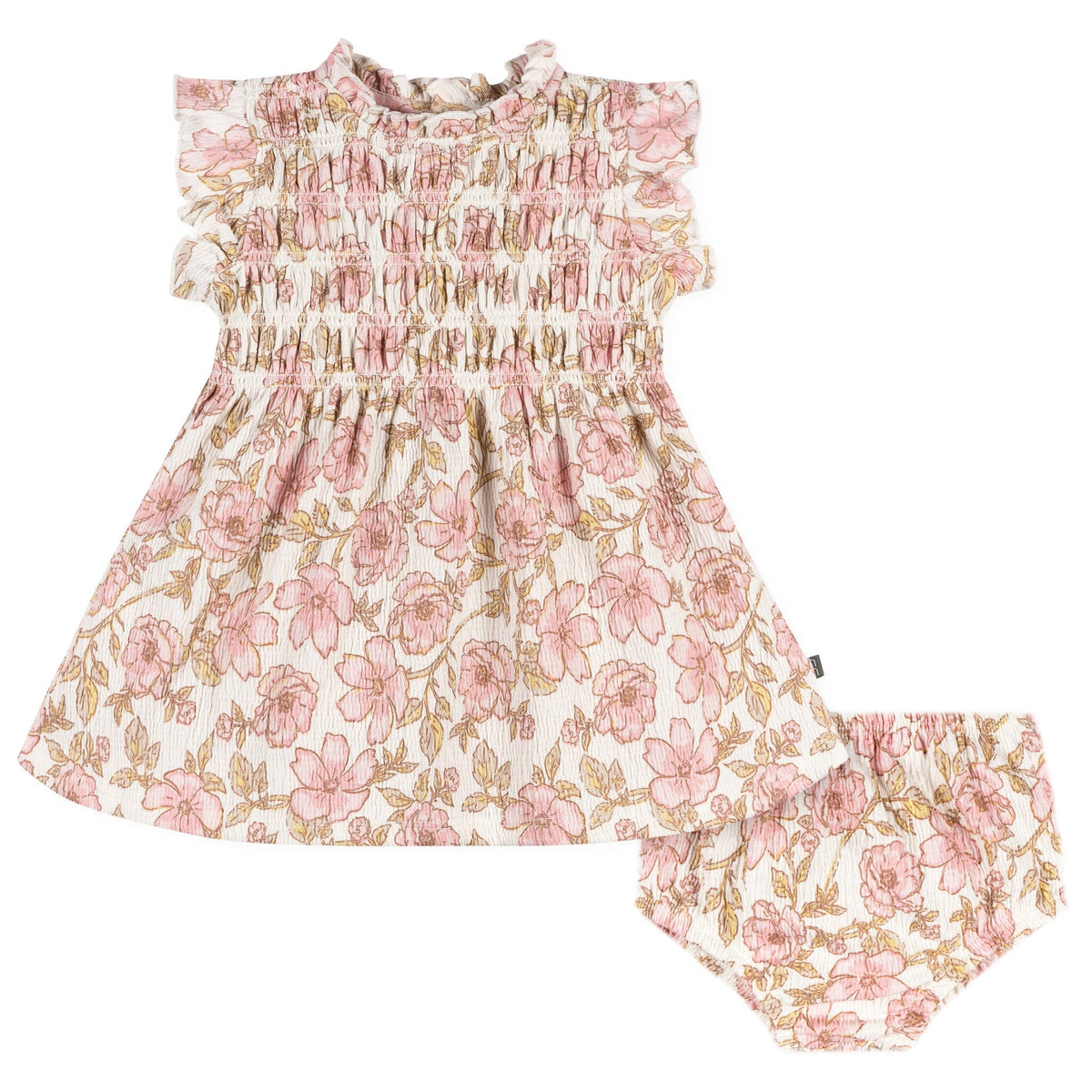 2-Piece Baby Girls Multi Flower Smocked Dress and Diaper Cover Dresses Modern Moments™ by Gerber® 