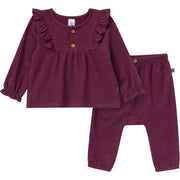 2-Piece Baby Girls Purple Heather Ruffle Top and Pant Set Outfits & Sets Gerber® 