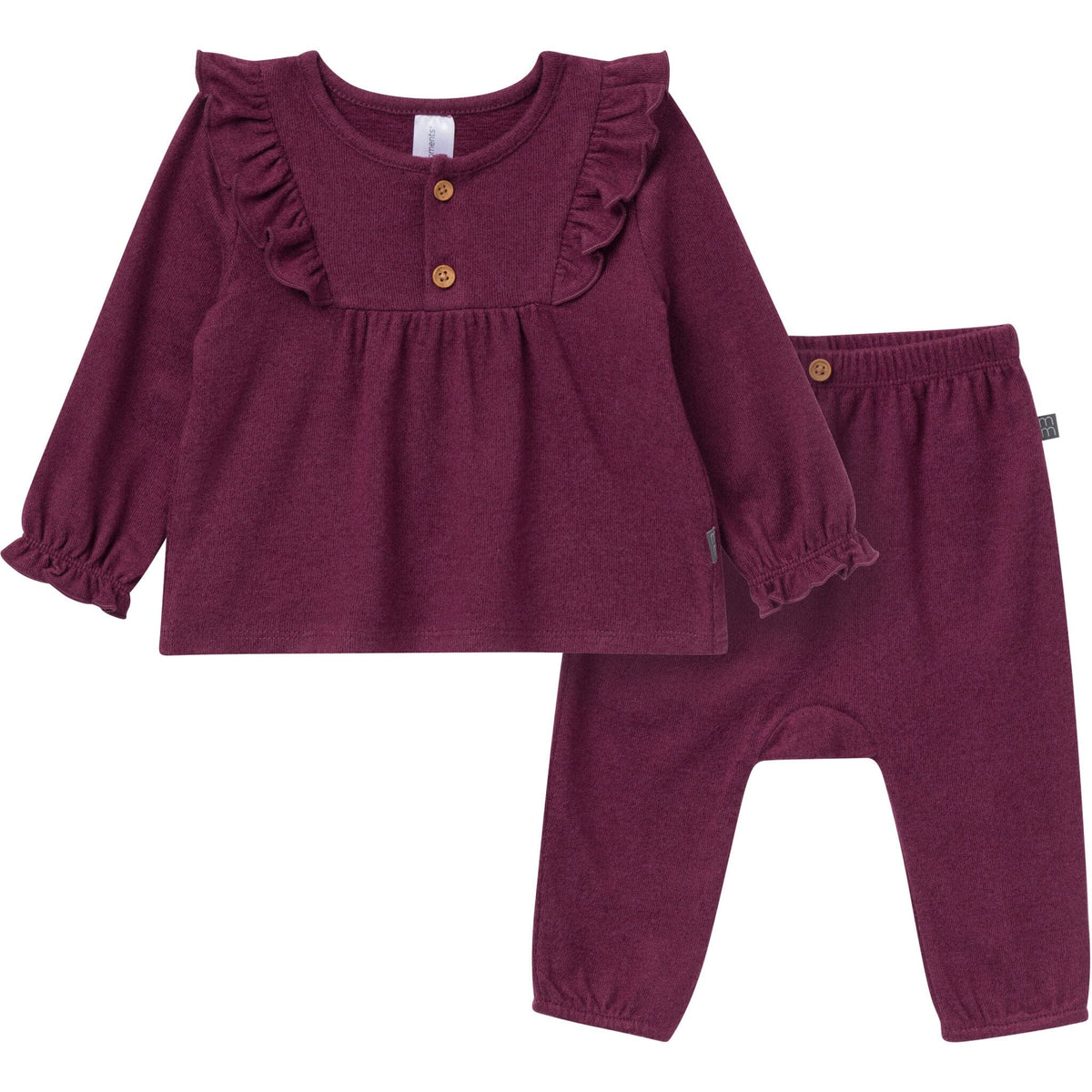 2-Piece Baby Girls Purple Heather Ruffle Top and Pant Set Outfits & Sets Gerber® 