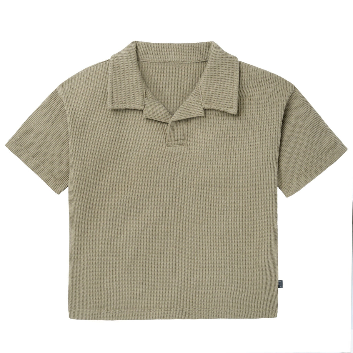 2-Piece Baby Boys Muted Olive Johnny Collar Shirt and Shorts outfits Modern Moments™ by Gerber® 